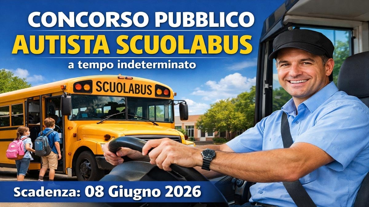OPERATORE ESPERTO AUTISTA SCUOLABUS CONCORSO PUBBLICO A TEMPO INDETERMINATO 2026, BANDO COMPLETO