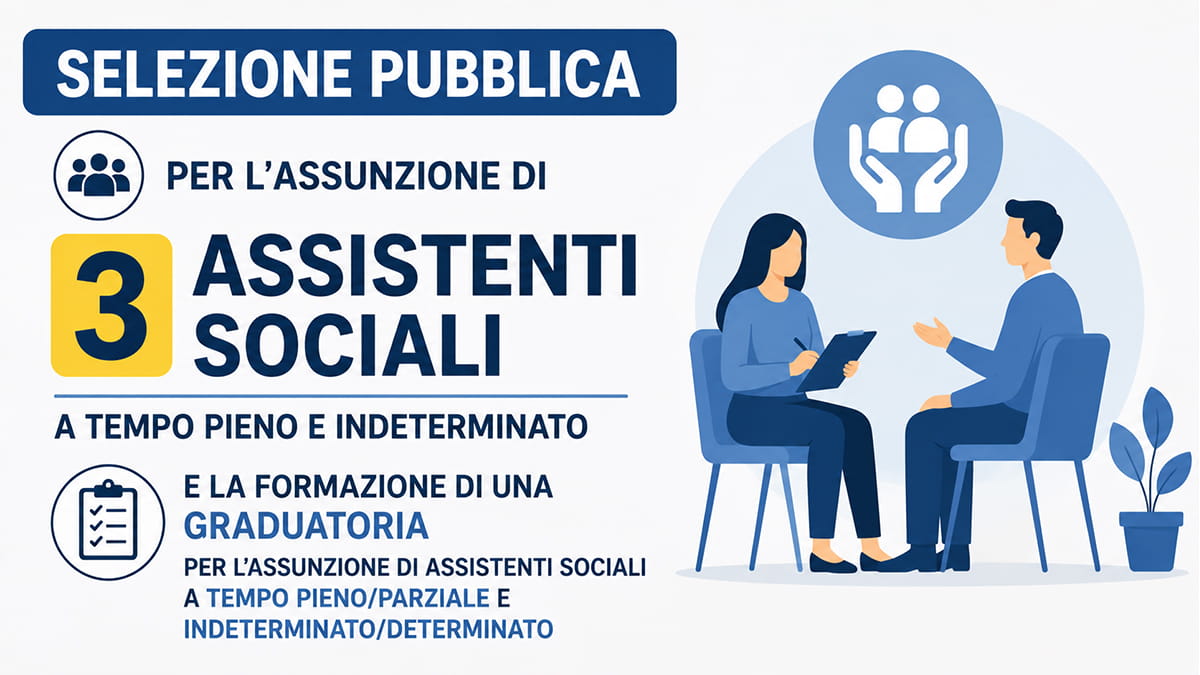 3 posti per ASSISTENTI SOCIALI A TEMPO INDETERMINATO presso Azienda Territoriale per I Servizi alla Persona