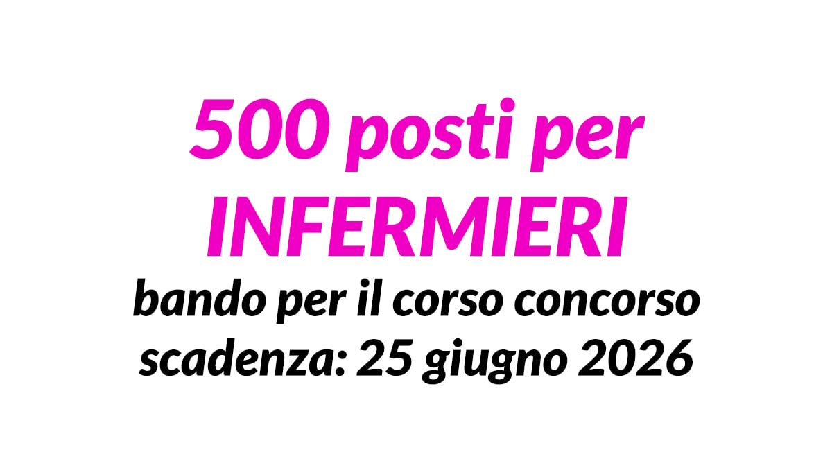 500 posti per INFERMIERI pubblicato il bando per il corso concorso e successiva assunzione regione BASILICATA