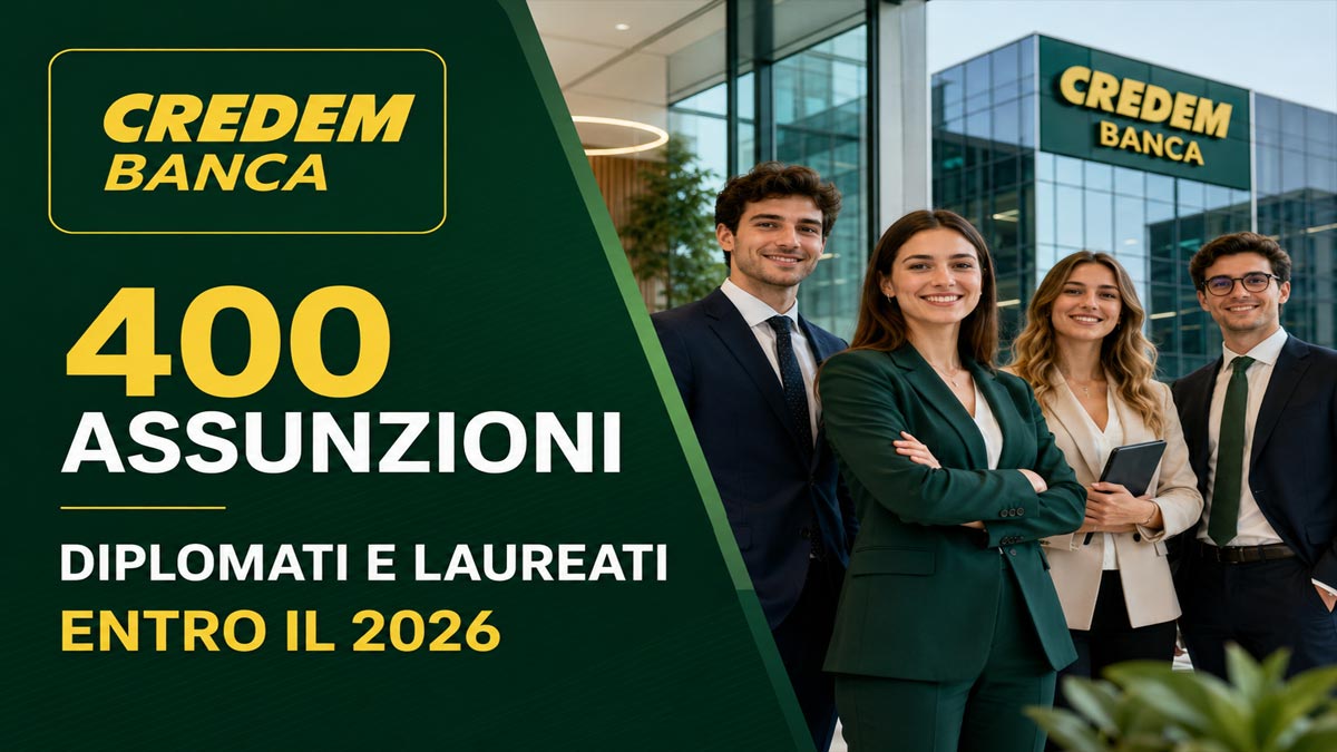 400 NUOVE ASSUNZIONI PER DIPLOMATI E LAUREATI NEL 2026 CREDEM BANCA ASSUME PERSONALE, SCOPRI TUTTI I DETTAGLI