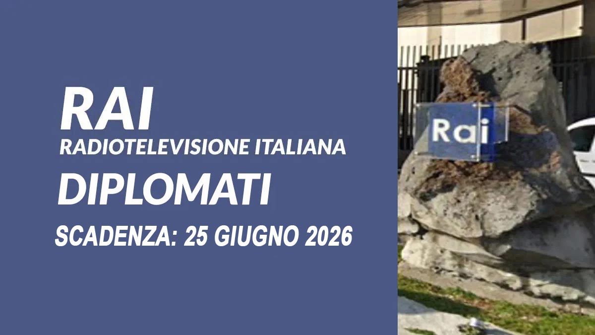 10 posti per DIPLOMATI bandi di selezione RAI lavora con noi 2026, come inviare candidatura