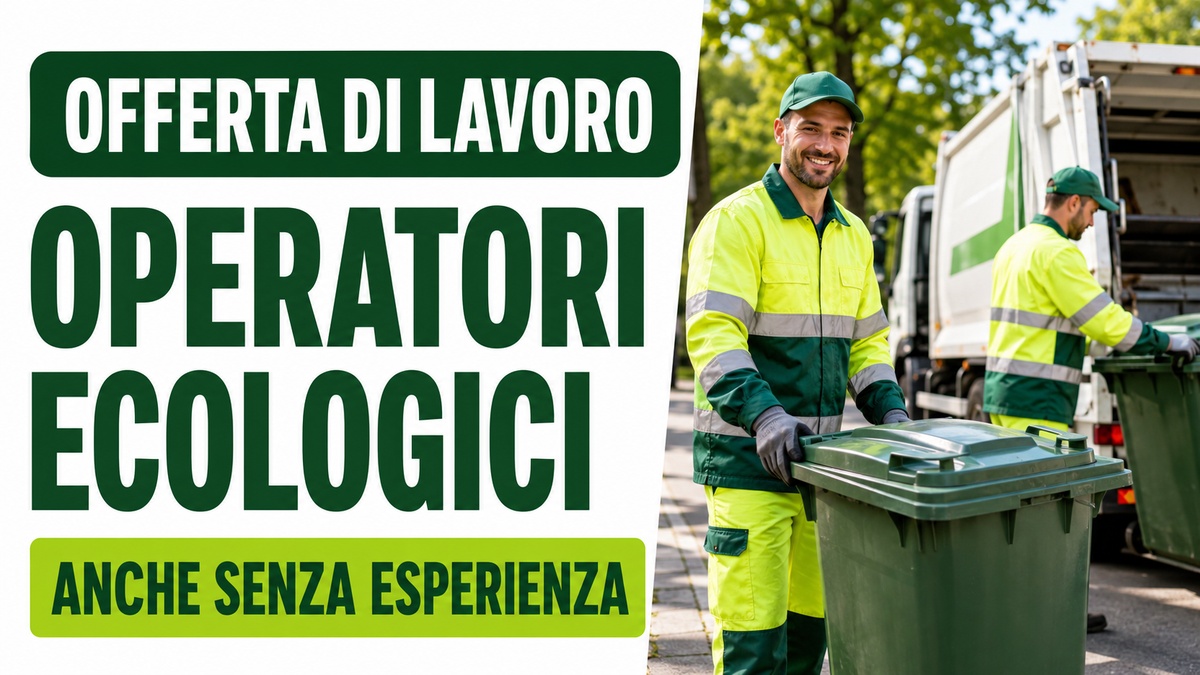 OPERATORI ECOLOGICI ANCHE SENZA ESPERIENZA OFFERTA DI LAVORO LUGLIO 2026, REQUISITI RICHIESTI E COME CANDIDARSI