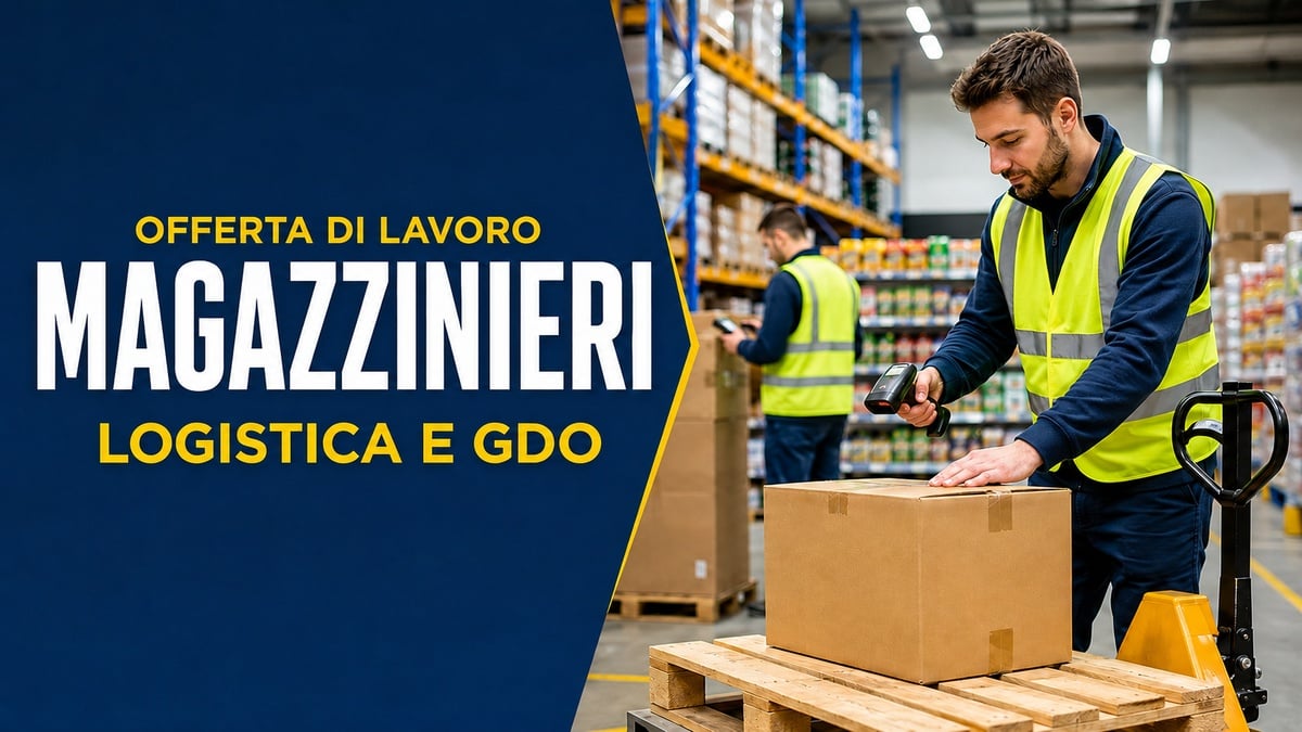 MAGAZZINIERI OFFERTA DI LAVORO SETTORE LOGISTICO E GDO GIUGNO 2026, REQUISITI RICHIESTI E COME CANDIDARSI