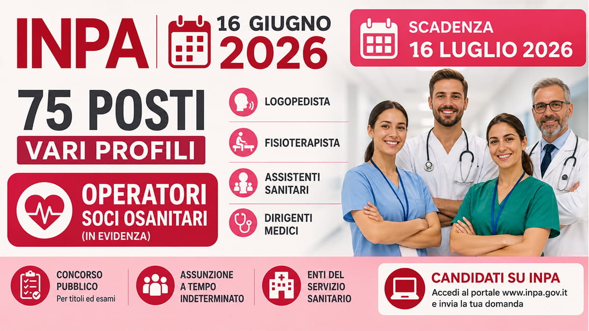75 POSTI VARI PROFILI OSS, ASSISTENTI SANITARI, LOGOPEDISTI, DIRIGENTI MEDICI PRESSO IRCCS ASSOCIAZIONE OASI MARIA SS. ONLUS DI TROINA