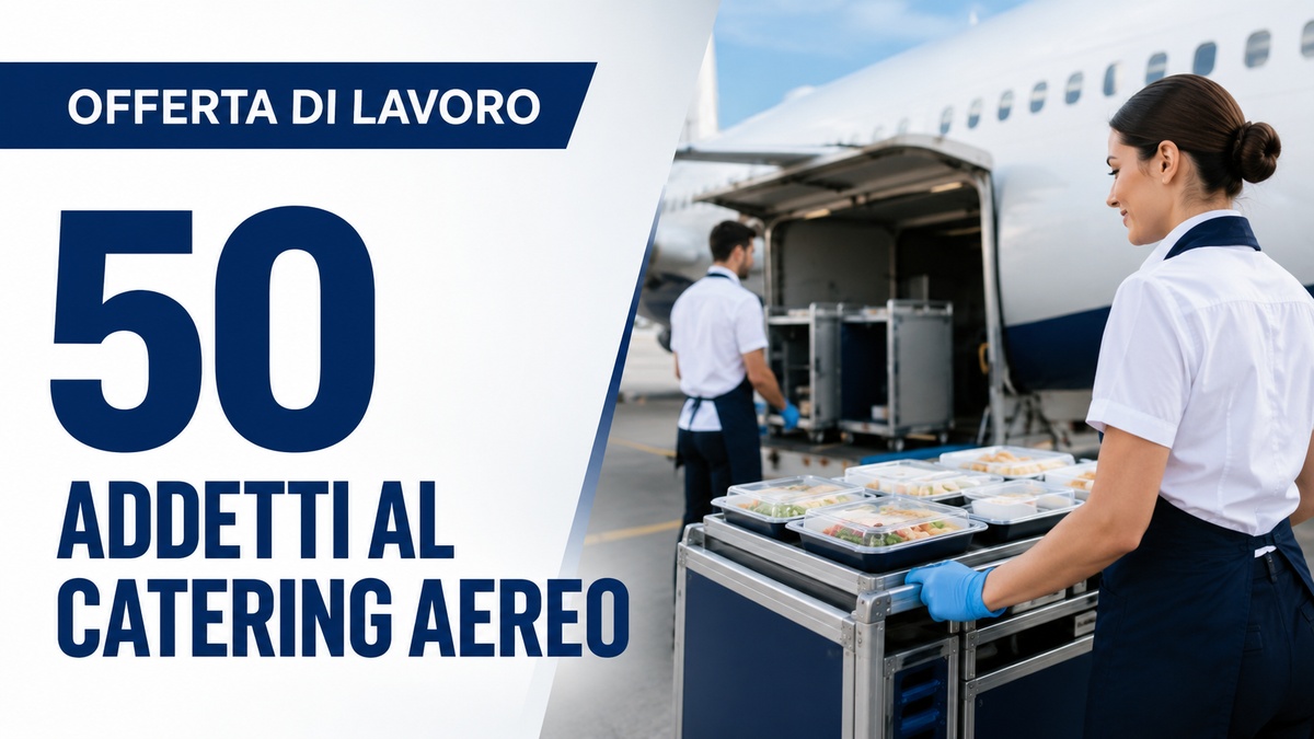 50 ADDETTI AL CATERING AEREO OFFERTA DI LAVORO ANCHE SENZA ESPERIENZA, REQUISITI RICHIESTI E COME PARTECIPARE