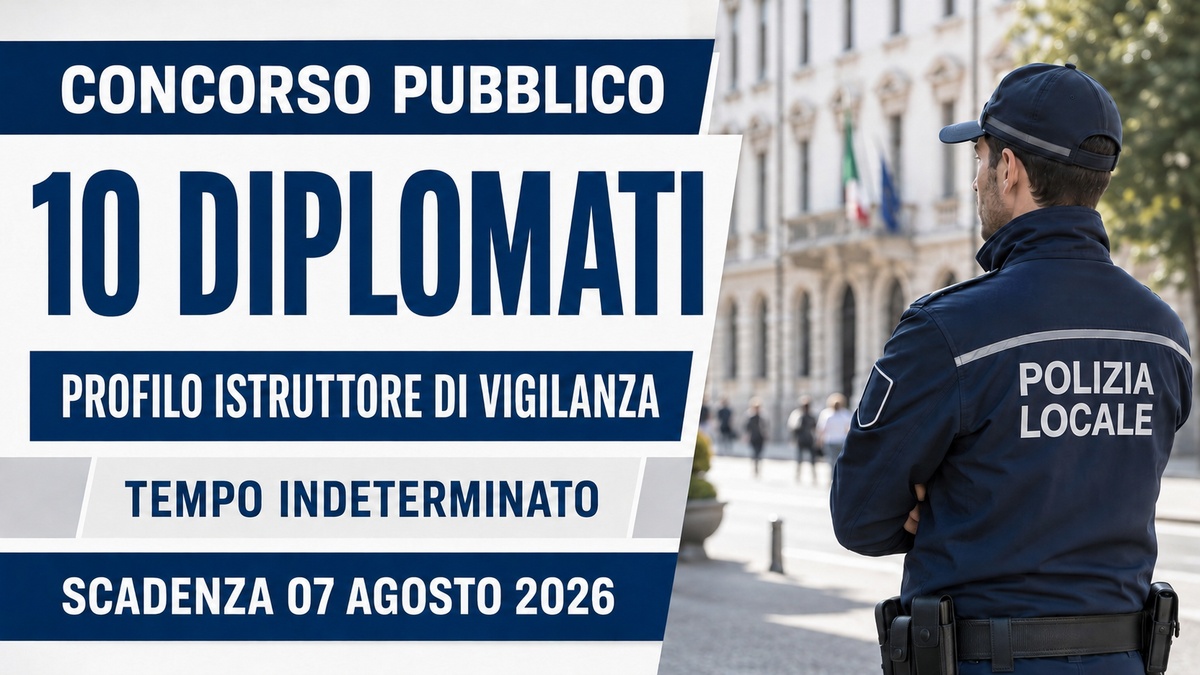 10 DIPLOMATI CONCORSO PUBBLICO A TEMPO INDETERMINATO PROFILO ISTRUTTORE DI VIGILANZA, BANDO COMPLETO