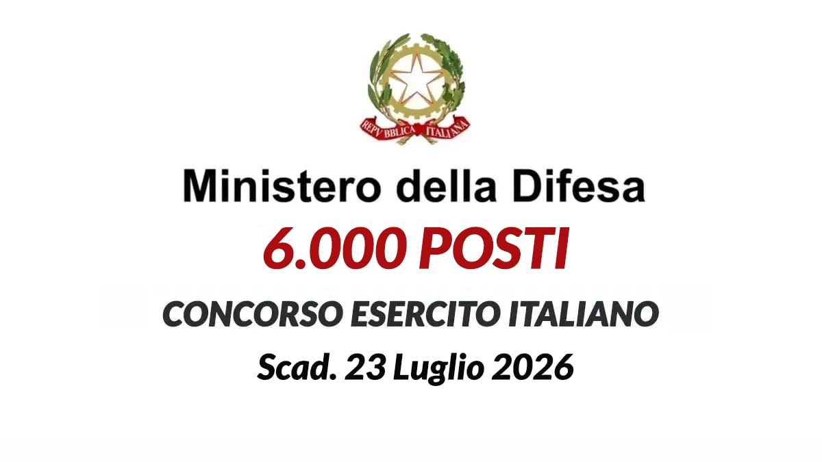 6000 POSTI CONCORSO PUBBLICO 2025 ESERCITO ITALIANO MINISTERO DELLA DIFESA