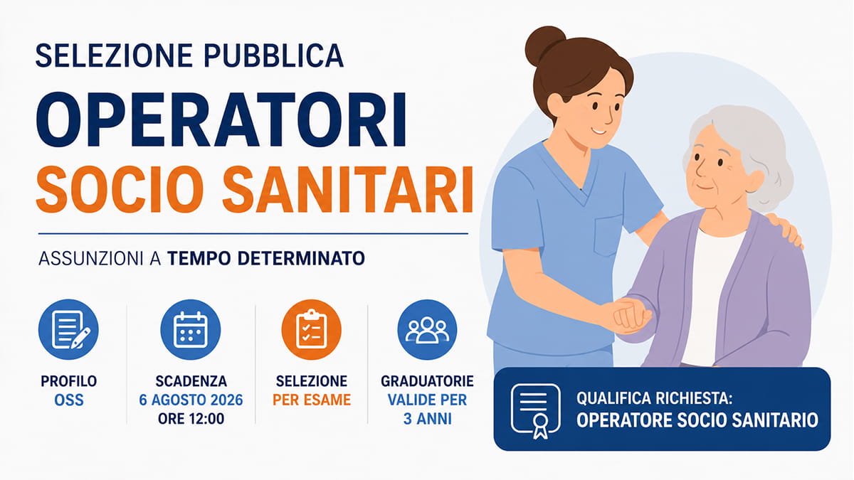 Selezione OSS 2026 in Trentino: assunzioni a tempo determinato, stipendio oltre 30.000 euro e domanda entro il 6 agosto