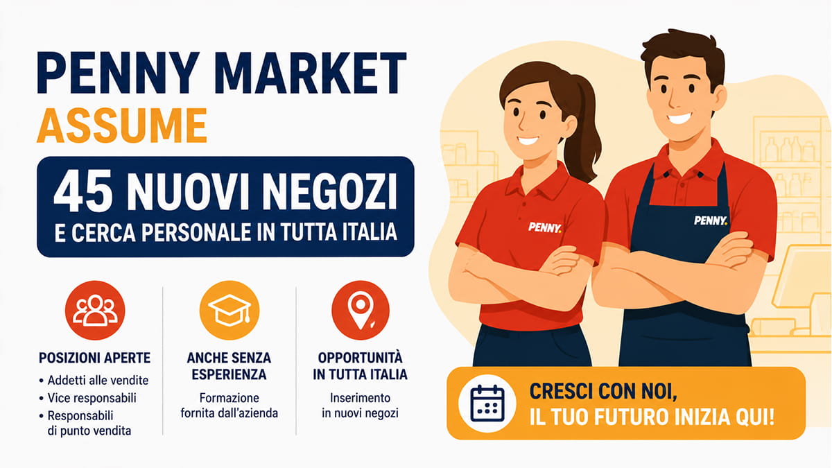Penny Market assume in tutta Italia: 45 nuovi negozi e numerose opportunità di lavoro