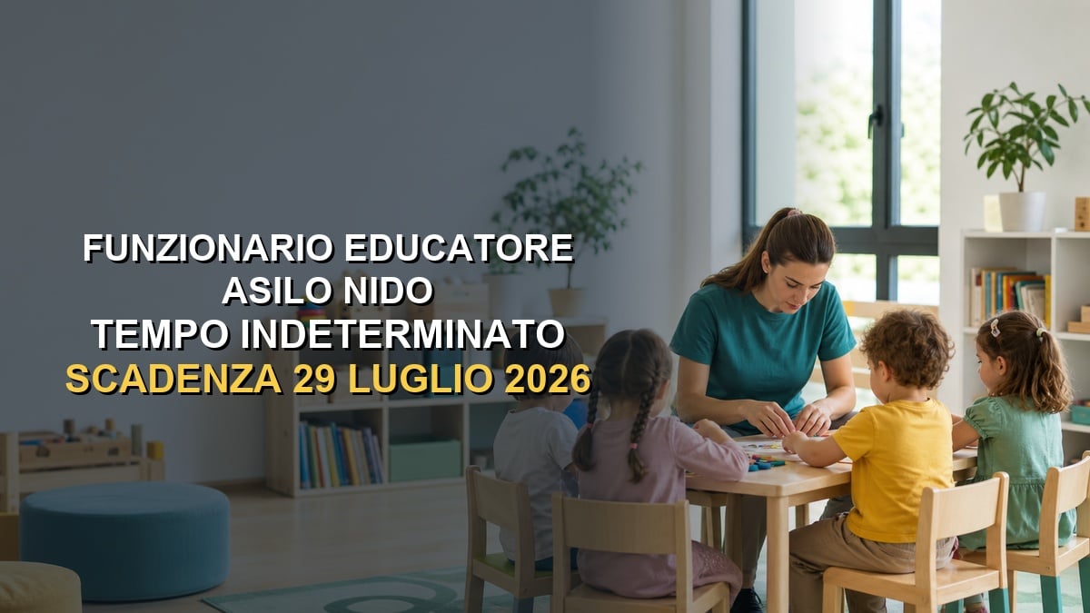 Concorso Funzionario Educatore Asilo Nido a tempo indeterminato AGOSTO 2026