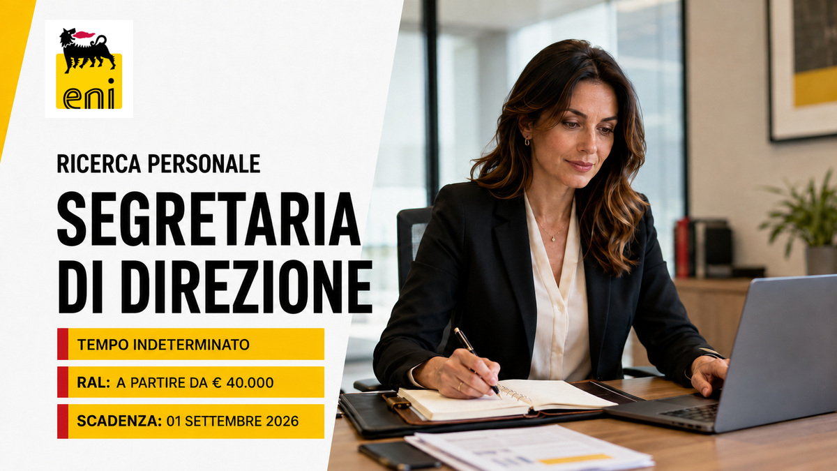 LAVORO PER SEGRETARIA DI DIREZIONE POSIZIONI APERTE ENI 2026, REQUISITI RICHIESTI E COME CANDIDARSI
