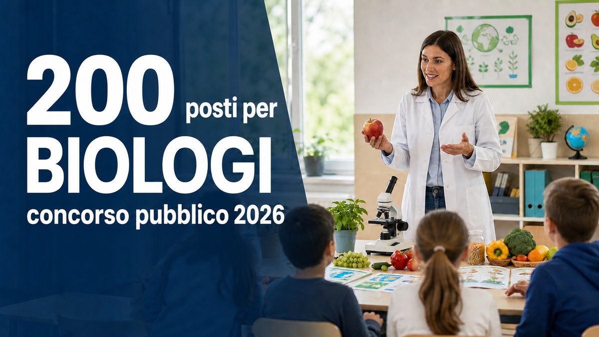 200 posti per BIOLOGI concorso pubblico 2026: bando ENPAB Biologi nelle scuole