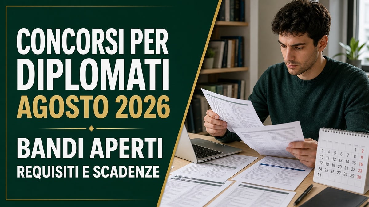 Concorsi per diplomati agosto 2026: bandi aperti e scadenze