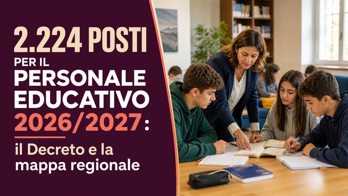 2.224 posti per il Personale educativo 2026/2027: il Decreto e la mappa regionale