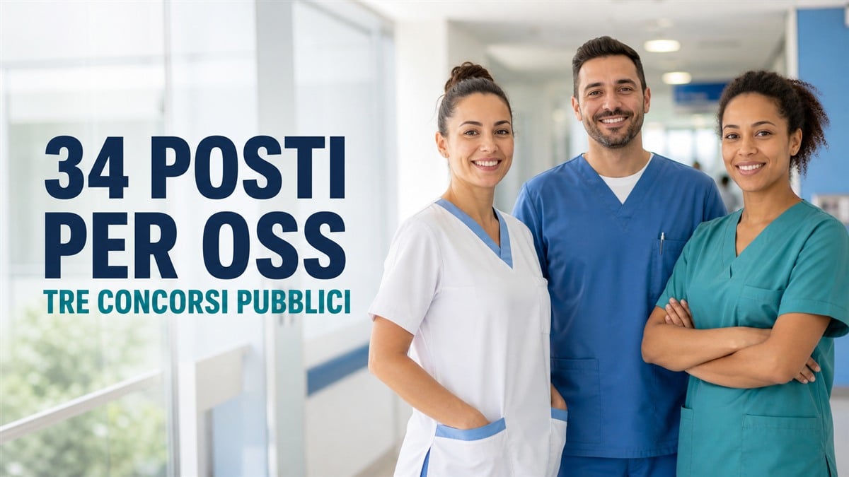 34 posti per OSS: tre concorsi pubblici per assunzioni a tempo indeterminato
