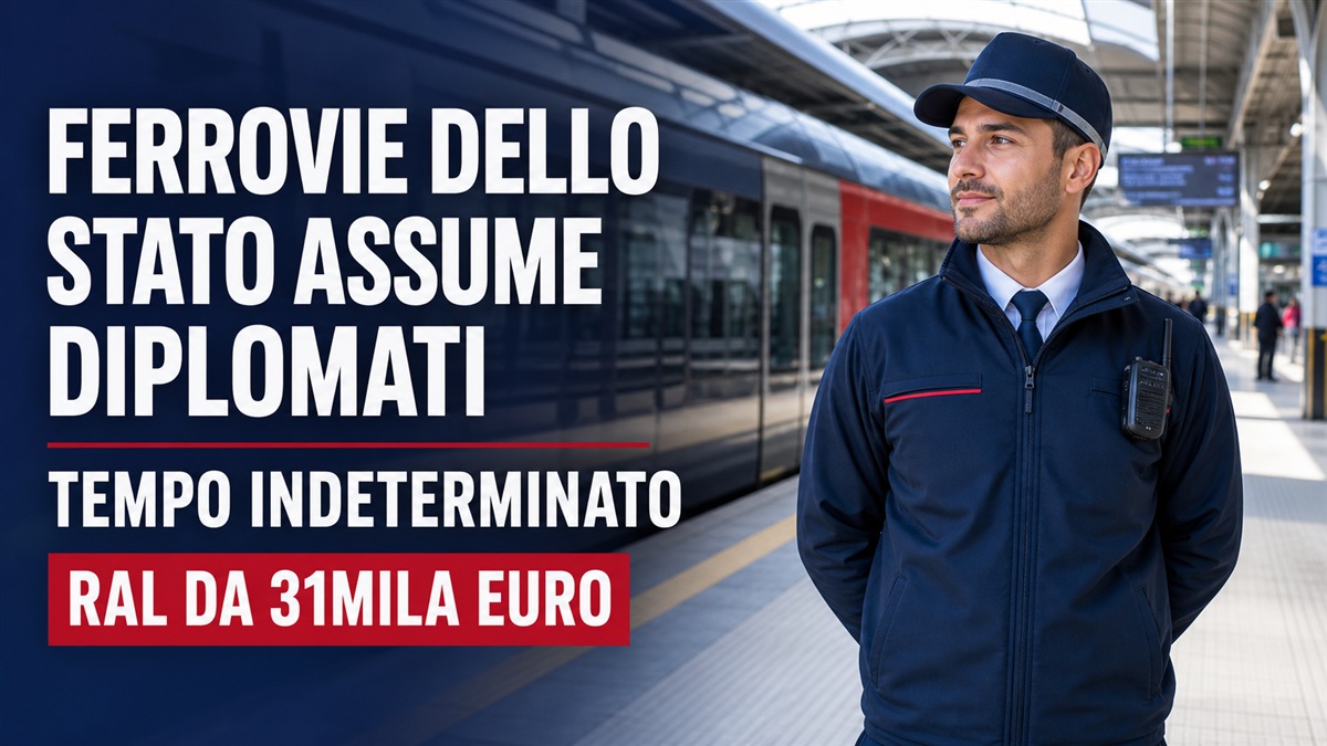 Ferrovie dello Stato assume DIPLOMATI a tempo indeterminato: stipendio da 31mila euro