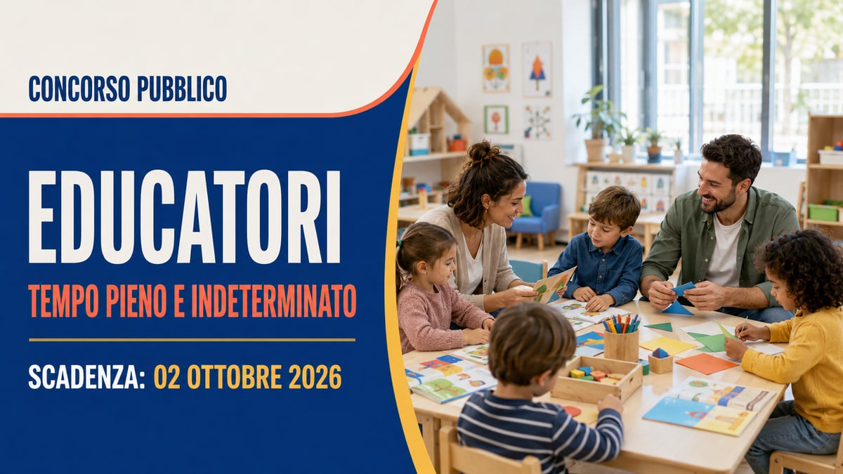 EDUCATORI CONCORSO PUBBLICO PER ASSUNZIONI A TEMPO PIENO E INDETERMINATO ISMA, BANDO COMPLETO
