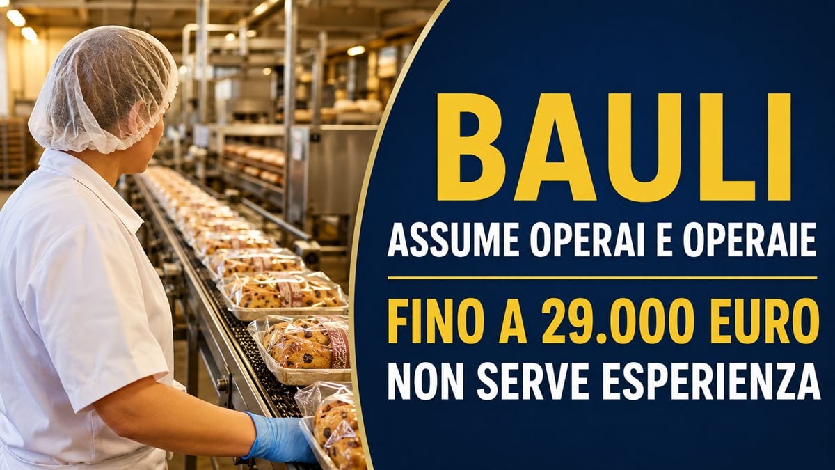 Bauli assume operai e operaie: stipendio fino a 29.000 euro, non serve esperienza