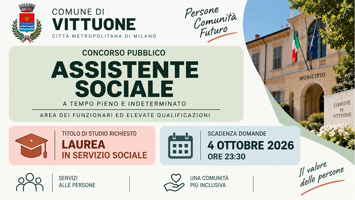 Concorso Assistente Sociale 2026: posto a tempo indeterminato, requisiti e scadenza