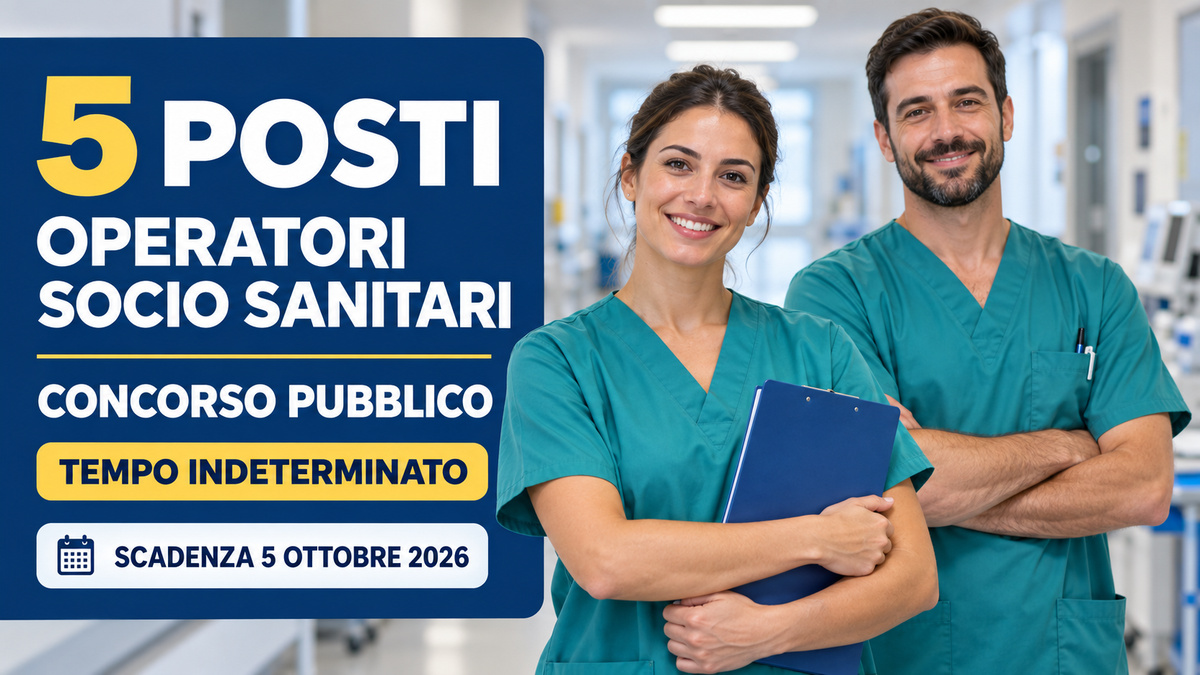 5 posti per OSS a tempo indeterminato, nuovo concorso pubblico presso azienda sanitaria