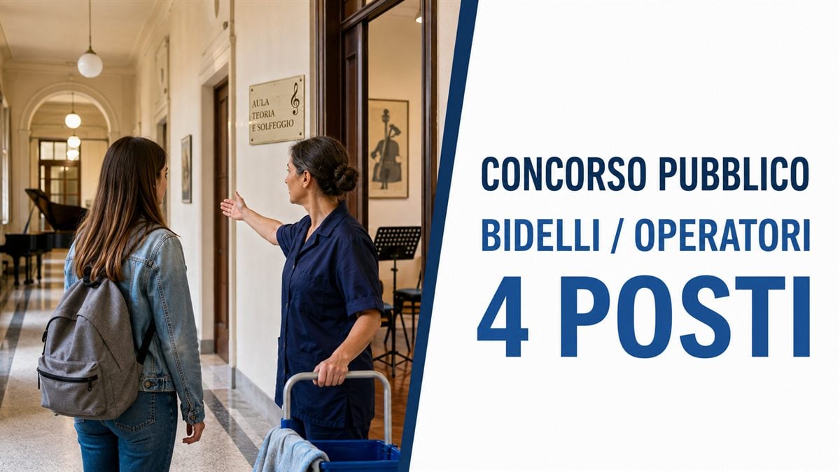 Concorso pubblico per Bidelli/Operatori: 4 posti, domanda entro il 18 settembre 2026