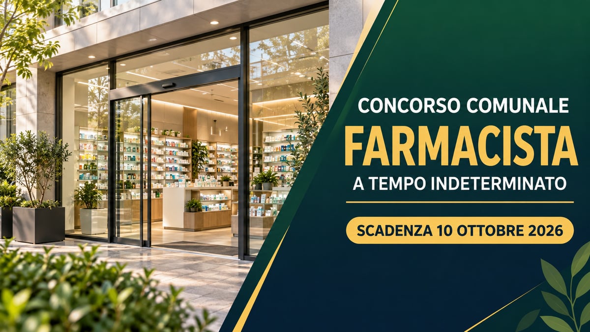 CONCORSO COMUNALE per FARMACISTA a tempo indeterminato e pieno, nuova selezione 2026