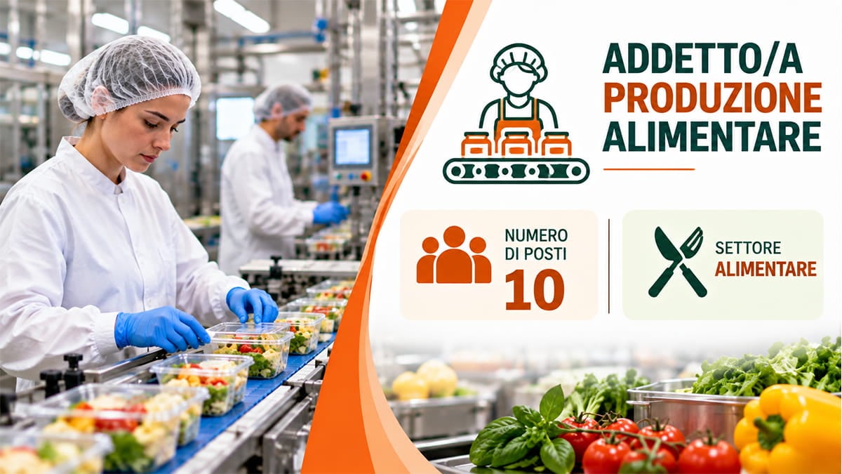 10 Addetti alla produzione alimentare a Benevento, lavoro per diplomati