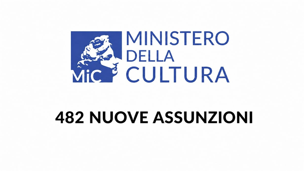 Ministero della Cultura, 482 assunzioni nel 2026 tra Assistenti, Funzionari e Operatori