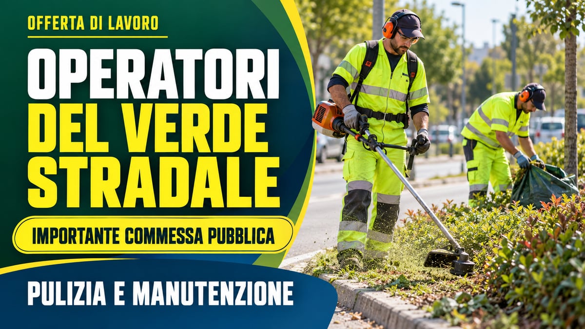 OPERATORI DEL VERDE STRADALE OFFERTA DI LAVORO PER IMPORTANTE COMMESSA PUBBLICA, REQUISITI RICHIESTI E COME CANDIDARSI