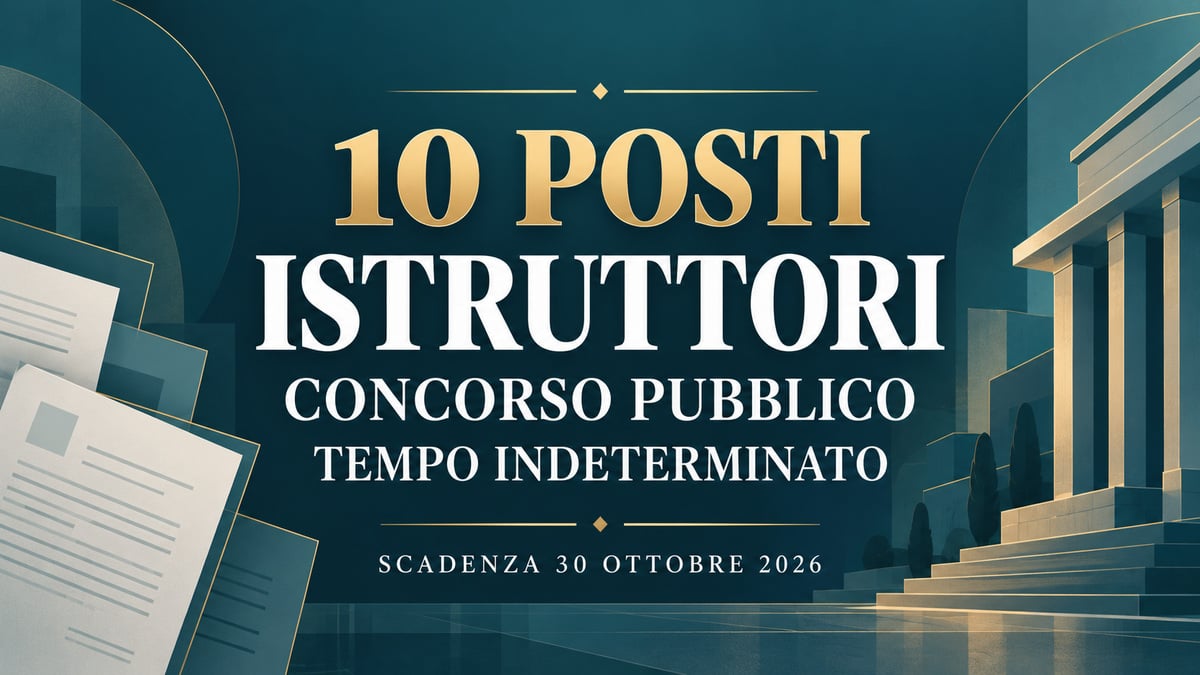 10 posti per ISTRUTTORI concorso pubblico CAMERA di COMMERCIO a tempo indeterminato