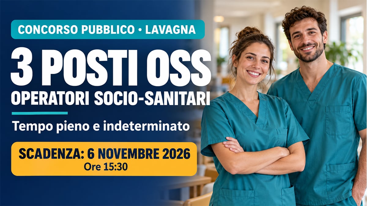 Concorso OSS Lavagna 2026: 3 posti a tempo indeterminato