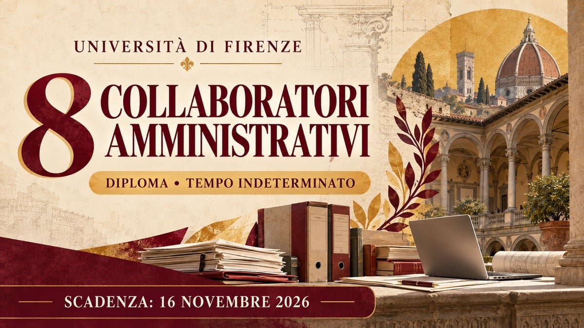 Università di Firenze: concorso per 8 collaboratori amministrativi diplomati