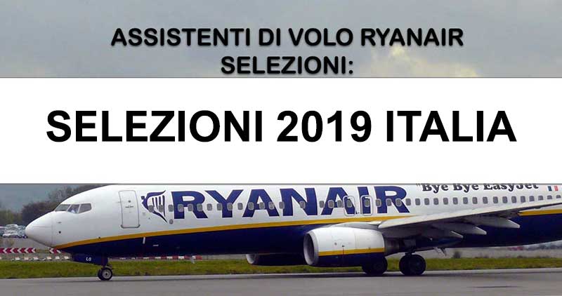 Assistenti di Volo Ryanair: Assunzioni 2019