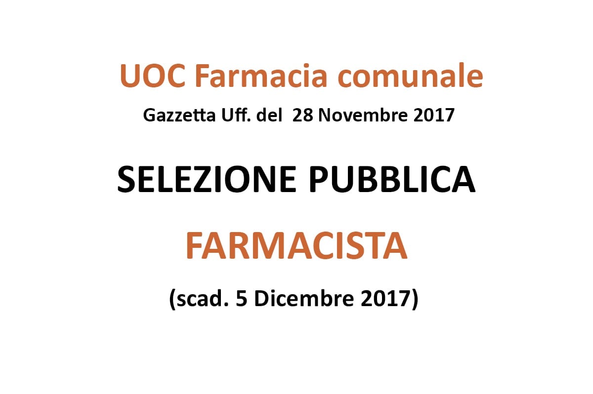 Farmacia comunale del Comune di Collecchio, CONCORSO per FARMACISTI