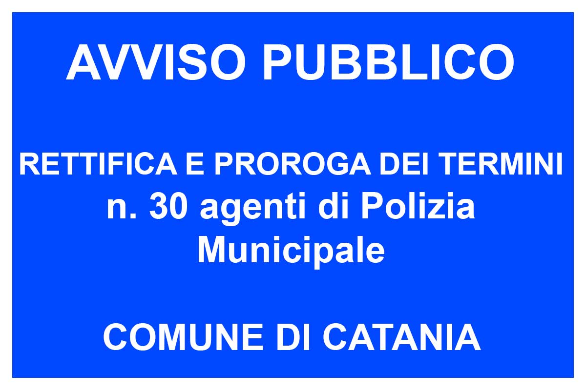 CONCORSO N°30 AGENTI DI POLIZIA COMUNE DI CATANIA