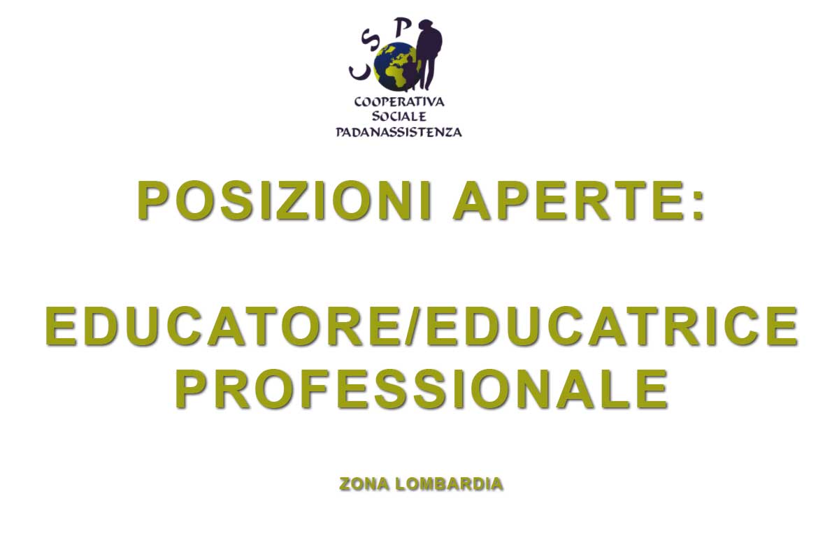 Cooperativa sociale Padanassistenza ricerca educatore