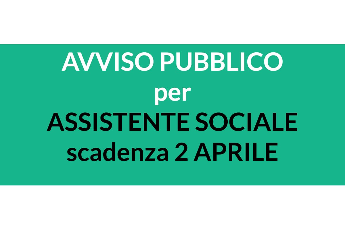 ASSISTENTE SOCIALE AVVISO PUBBLICO BARI MARZO 2018