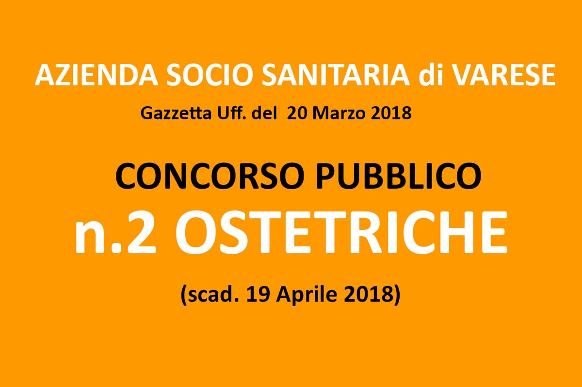 AZIENDA SOCIO SANITARIA di VARESE concorso 2 posti per OSTETRICA
