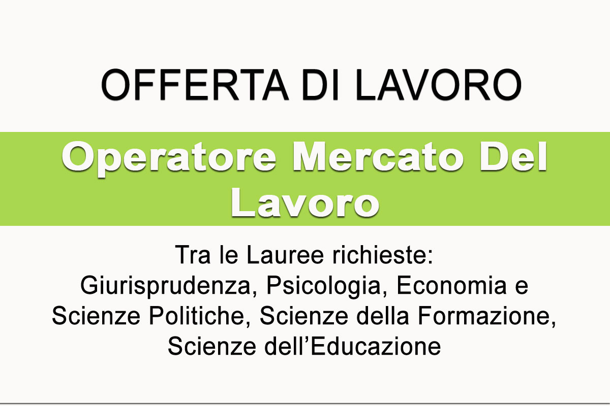 Synergie Italia SpA ricerca OPERATORE MERCATO DEL LAVORO
