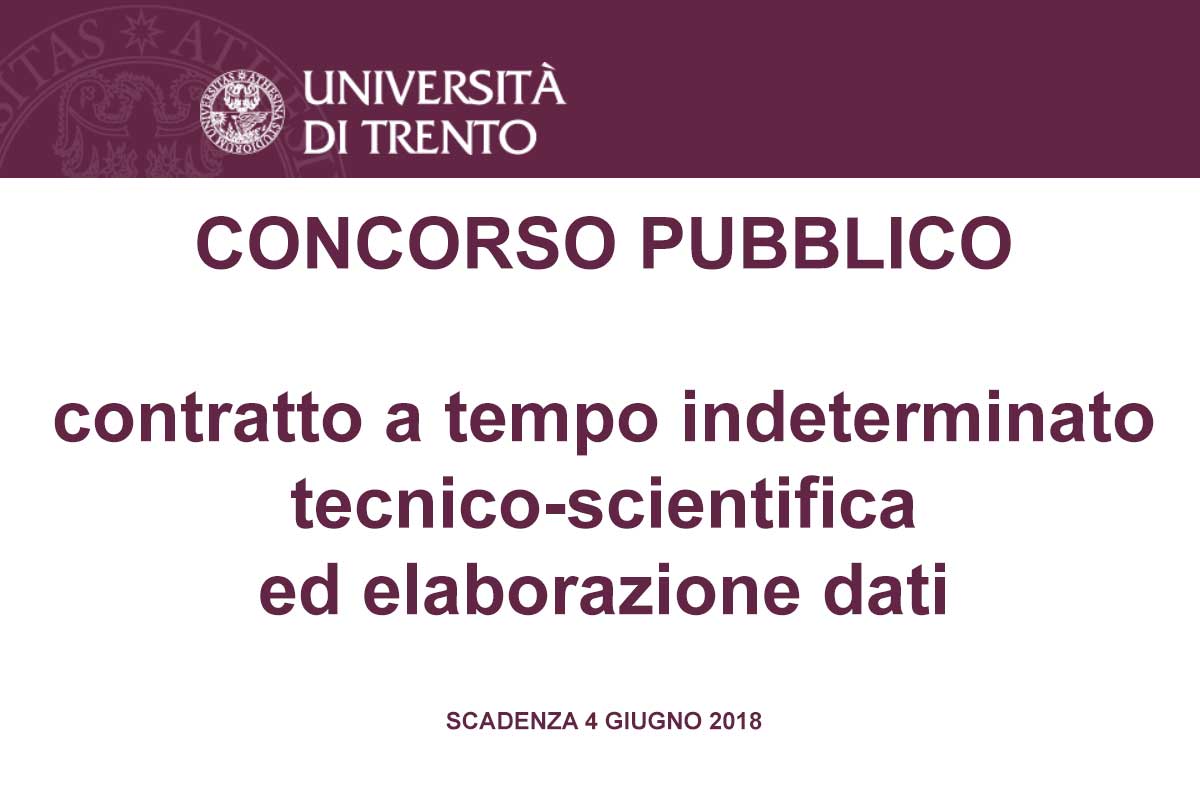 CONCORSO PUBBLICO Università di Trento