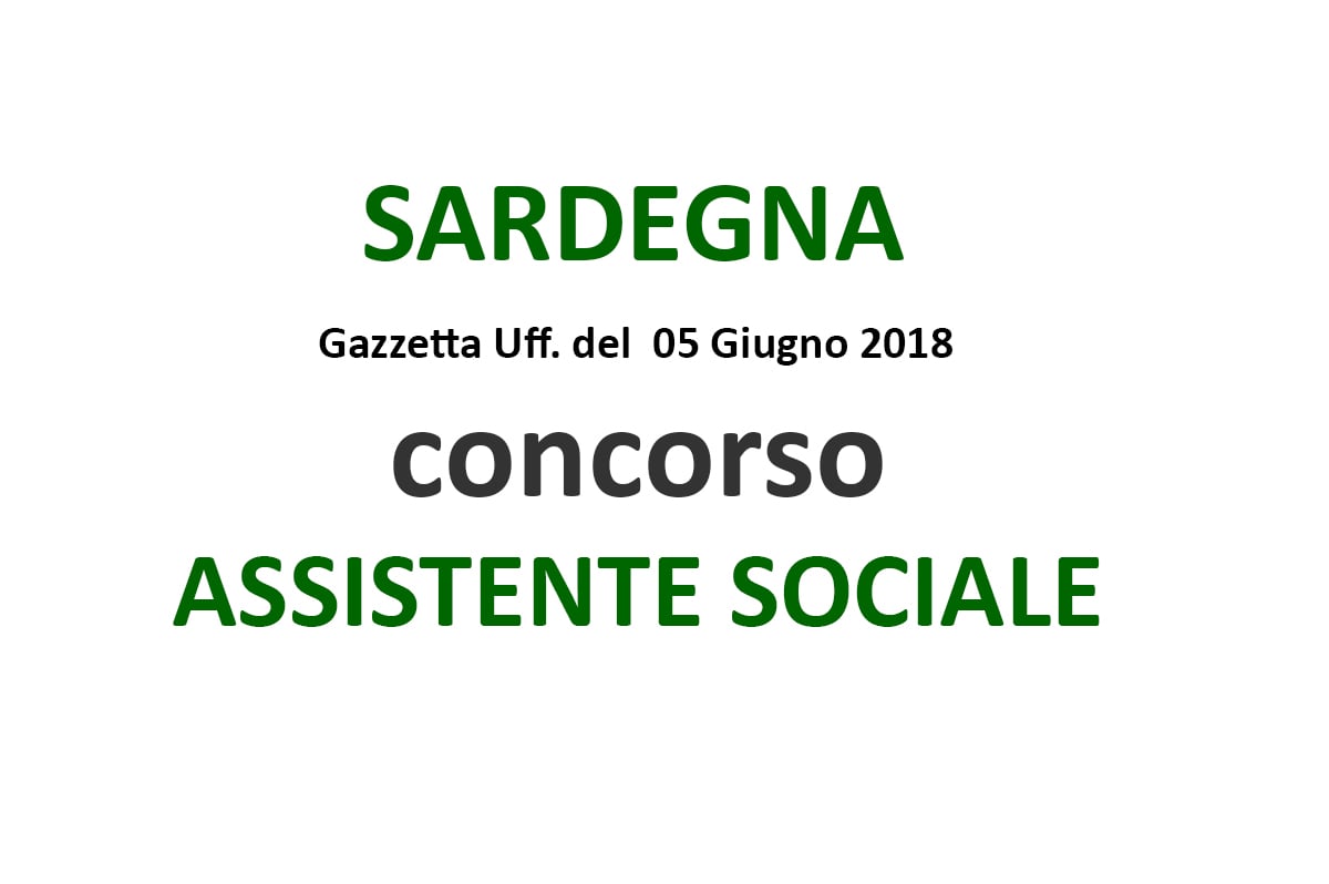 Regione Sardegna, concorso per Assistente Sociale