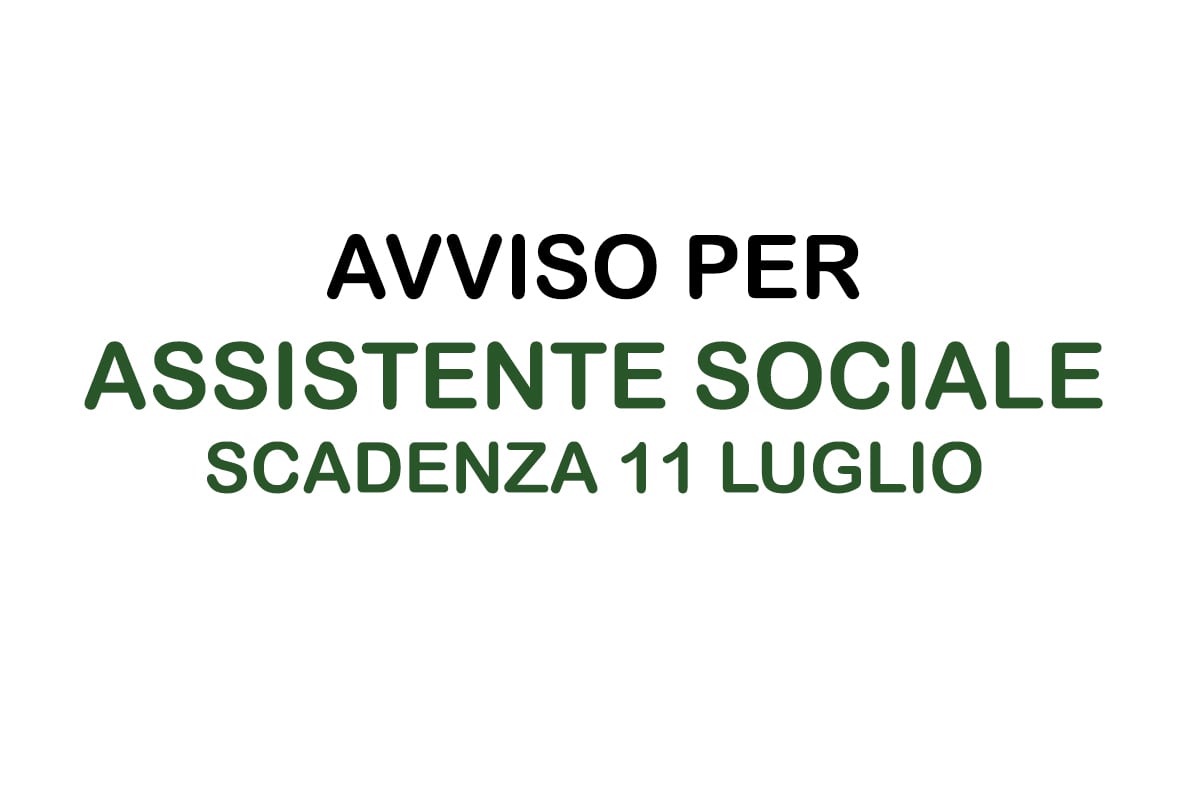 2 posti Assistente Sociale AVVISO PUBBLICO GIUGNO 2018