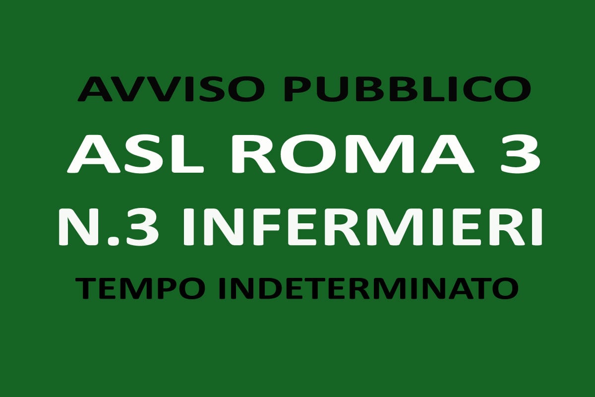 ASL ROMA: concorso per 3 INFERMIERI