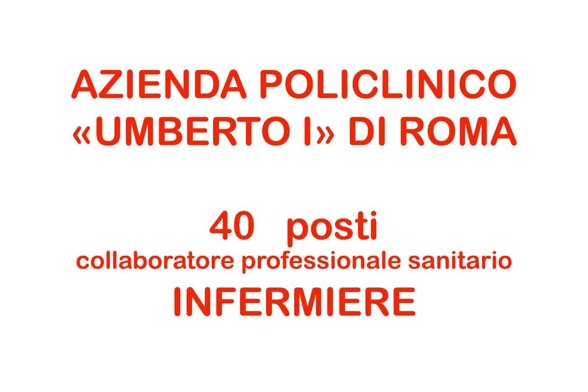 ROMA 40 posti INFERMIERE