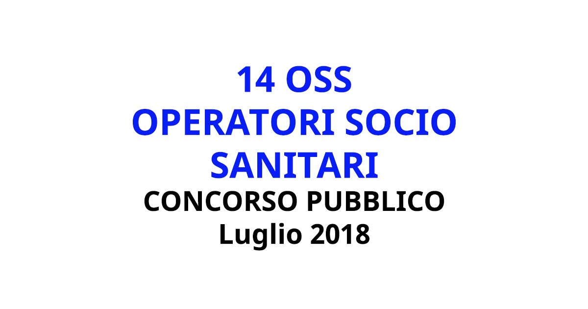 14 OSS CONCORSO PUBBLICO Luglio 2018 Mantova