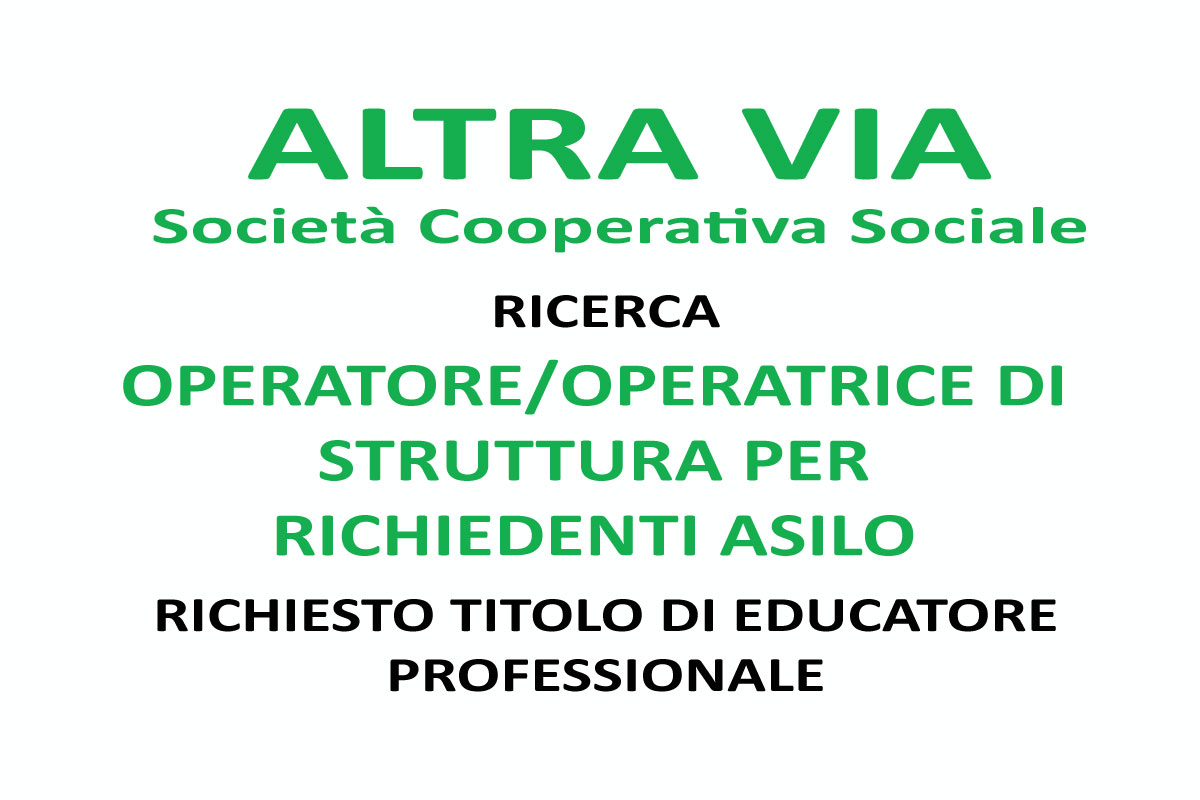 ALTRA VIA, società cooperativa sociale, ricerca EDUCATORE