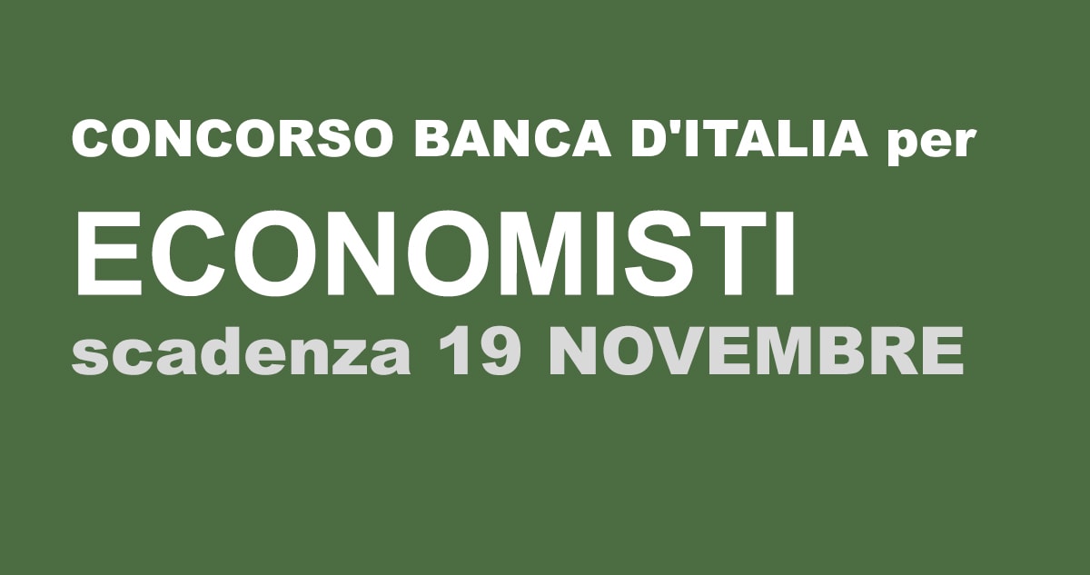 CONCORSO BANCA D'ITALIA per ECONOMISTI