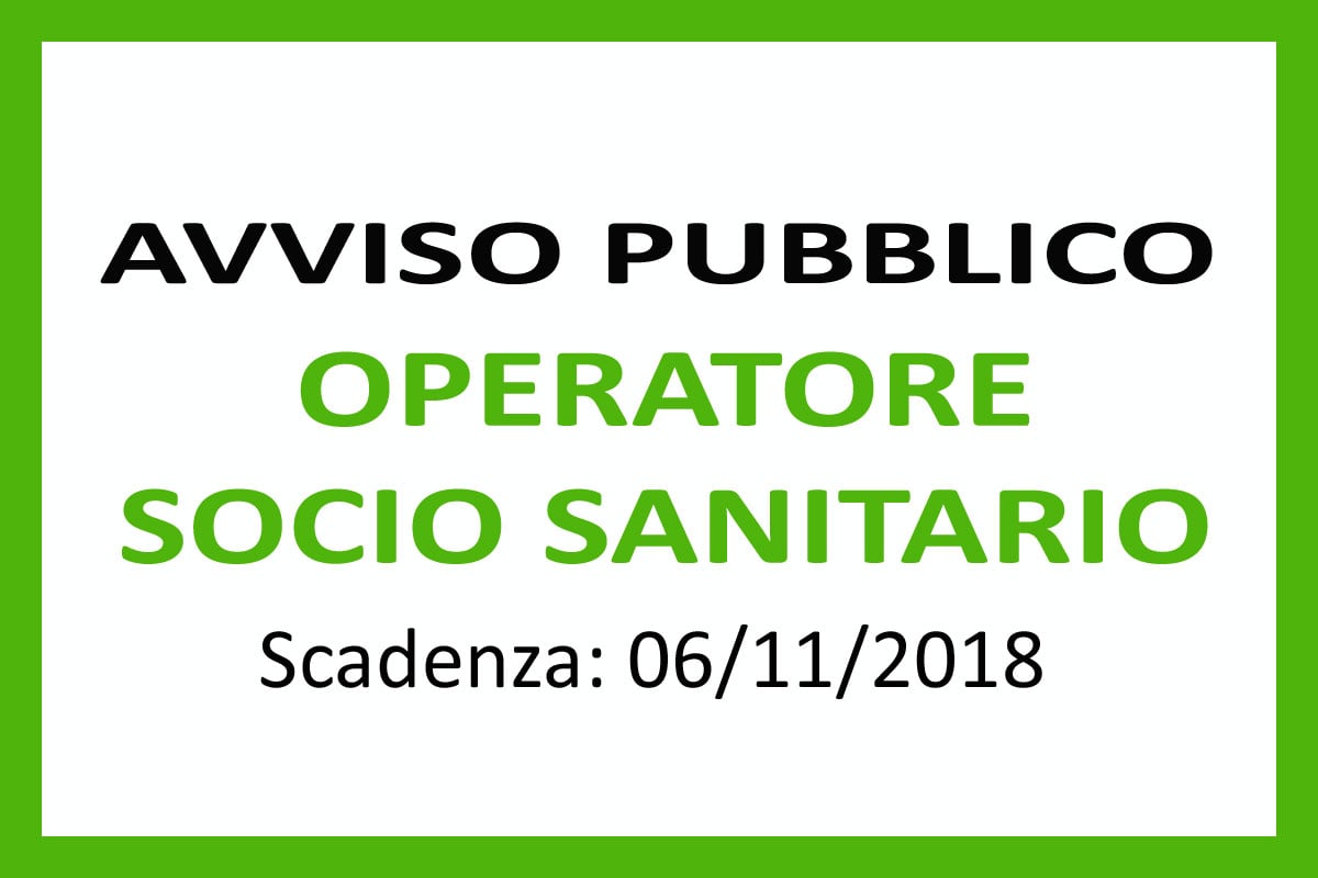 Avviso pubblico per OPERATORE SOCIO SANITARIO