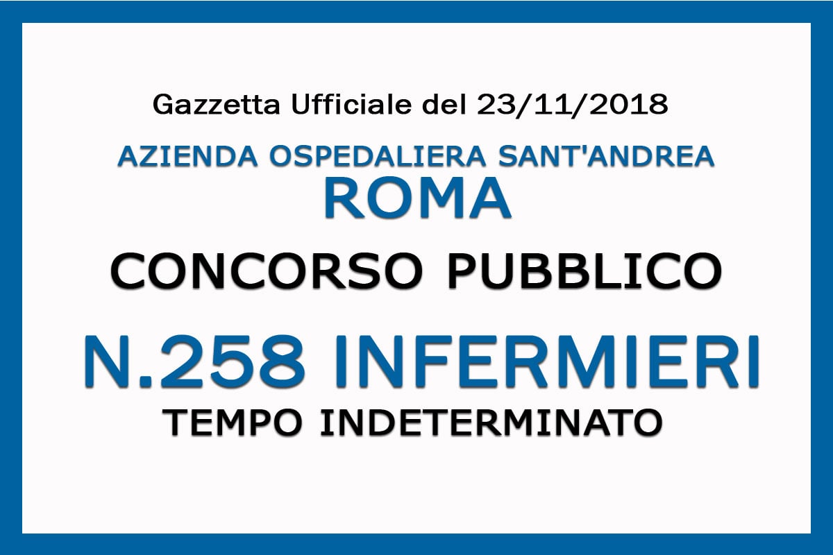 ROMA - Concorso pubblico per 258 posti di CPS-INFERMIERE