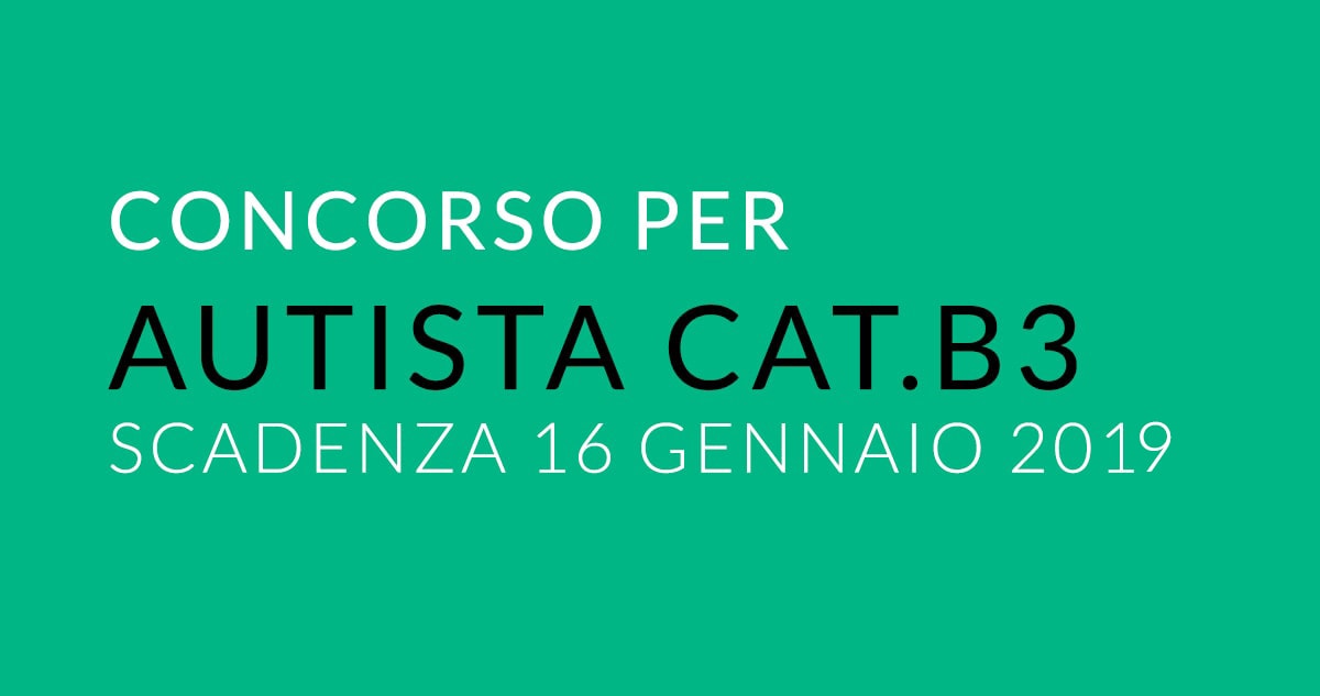 CONCORSO per AUTISTA cat.B3 Piemonte
